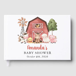 Livro De Visitas Farm Animals, Cute Animals, Red Barn, Baby Shower
