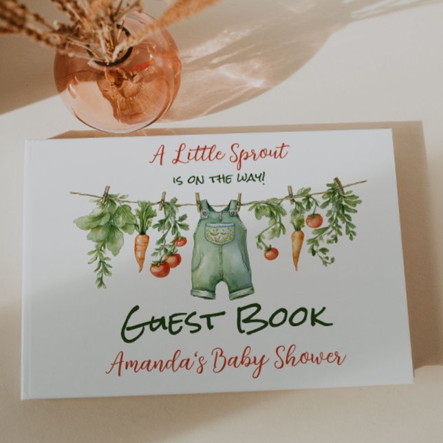 Livro De Visitas Farmhouse Little Sprout Clothesline Baby Shower (Criador carregado)