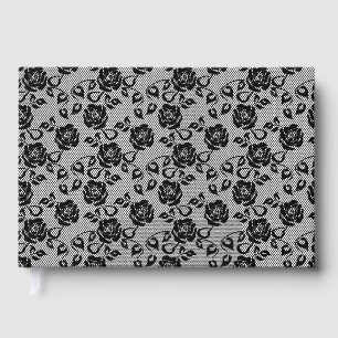 Livro De Visitas Faux Black Lace Rosa Fishnet Guest Book