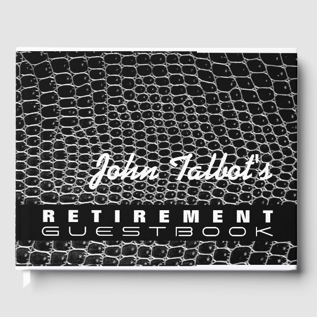 Livro De Visitas Faux Crocodile Skin Custom Retirement Guest Book (Frente)