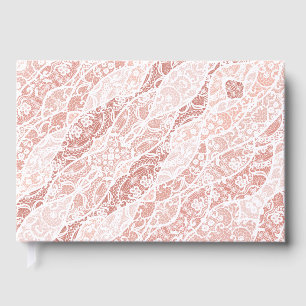 Livro De Visitas Faux White Lace Fishnet Guest Book