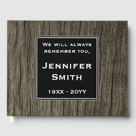 Livro De Visitas Faux Wood Look, Mournful Sympathes Guestbook