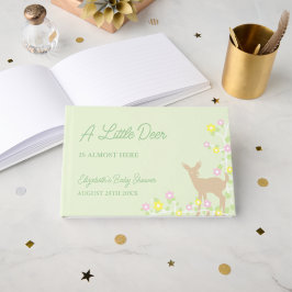Livro De Visitas Fawn Floral Girl Baby Shower