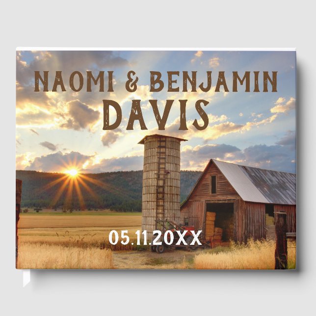 Livro De Visitas Fazenda e Sunflower Weding Guest Book (Frente)