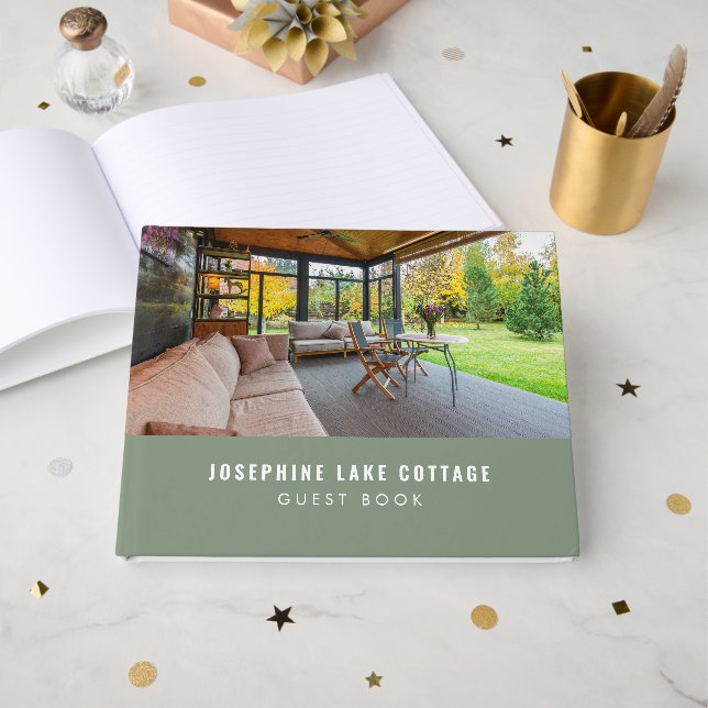 Livro De Visitas Feedback de Foto de Cabine de Algodão Verde Sage L (Frente aberta)