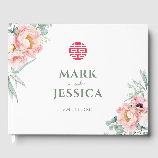 Livro De Visitas Felicidade Chinesa Dupla/Casamento de Música Hy (Frente)