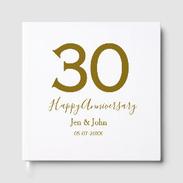 Livro De Visitas Feliz 30º aniversário nome data letra dourada negr