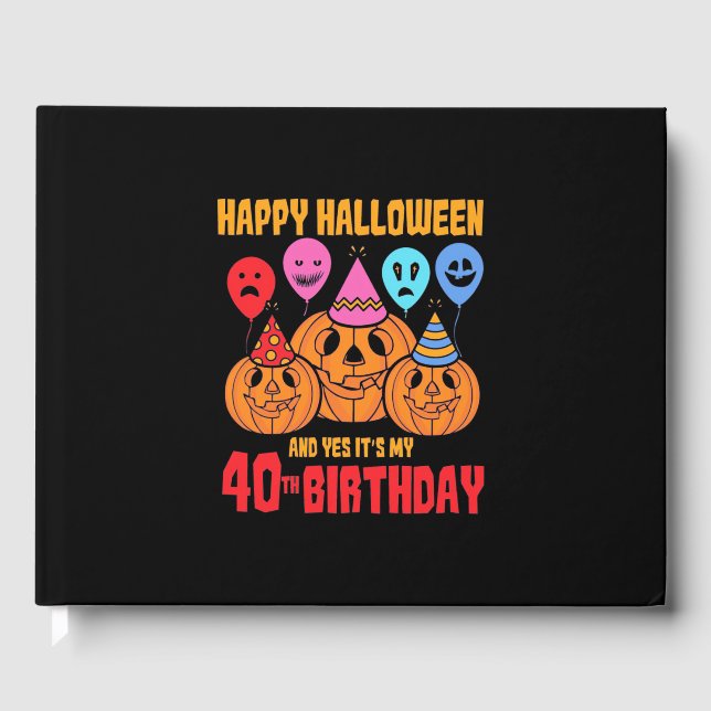 Livro De Visitas Feliz aniversário de 40 anos de Halloween (Frente)