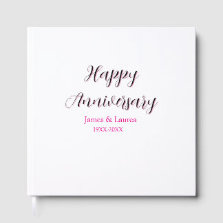 Livro De Visitas Feliz aniversário de casamento nome data ano simpl