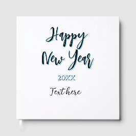 Livro De Visitas Feliz ano novo azul preto negrito ano simples na m