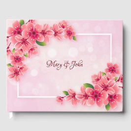 Livro De Visitas Feliz casamento cor-de-rosa