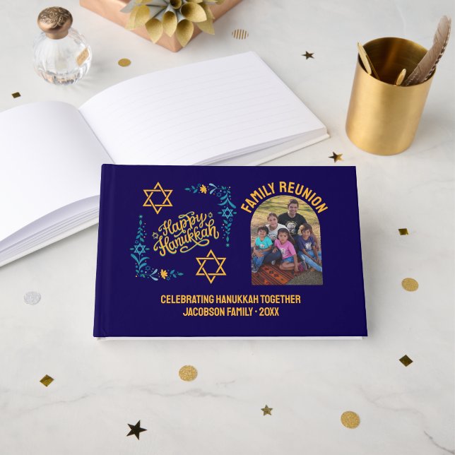 Livro De Visitas FELIZ HANUKKAH Chanukah (Frente aberta)