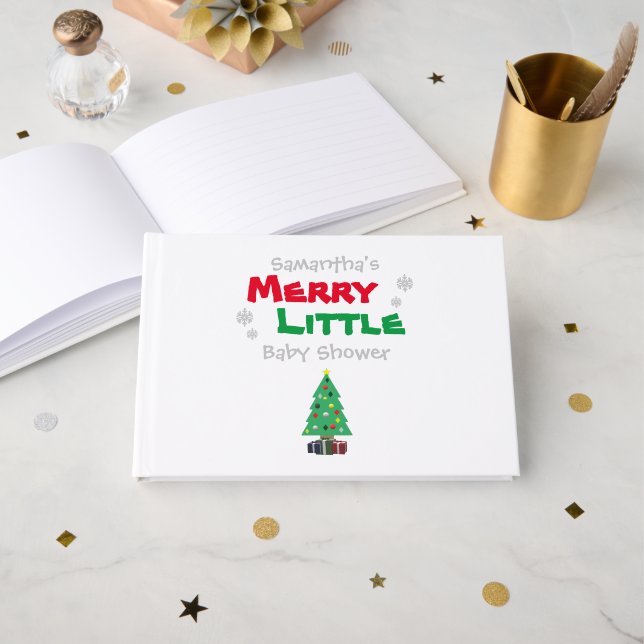 Livro De Visitas Feliz pequeno Chá de fraldas (Frente aberta)