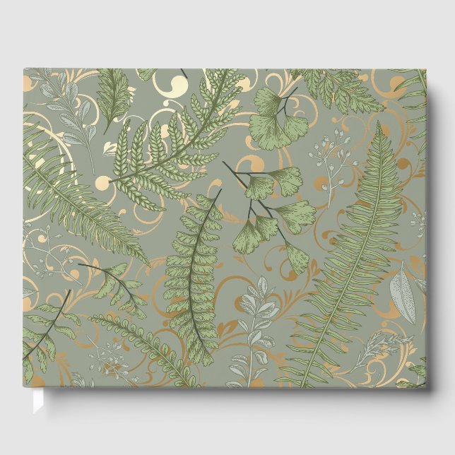 Livro De Visitas Fern Floral Pattern (Frente)