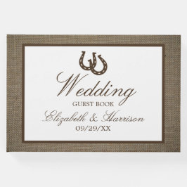 Livro De Visitas Ferradura Russa Do País No Casamento Burlap