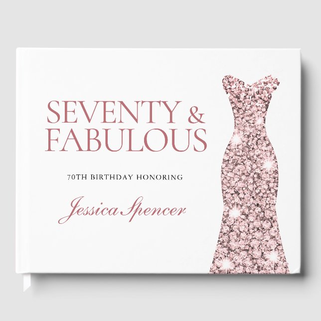 Livro De Visitas Festa de aniversário 70 de vestimenta do Sparkle D (Frente)