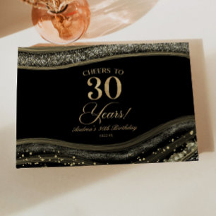 Livro De Visitas Festa de Aniversário de 30 anos Elegante em Preto 