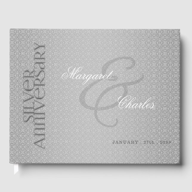 Livro De Visitas Festa de Aniversário de Casamento de Silver, 25 de (Frente)