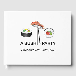 Livro De Visitas Festa de aniversário de Sushi Personalizada Simpl