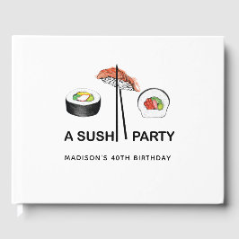 Livro De Visitas Festa de aniversário de Sushi Personalizada Simple