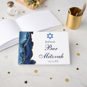 Livro De Visitas Festa de Bar Mitzvah personalizada com barra de ou