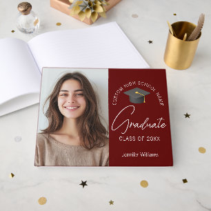 Livro De Visitas Festa de Formatura Burgundy Personalizada Foto de