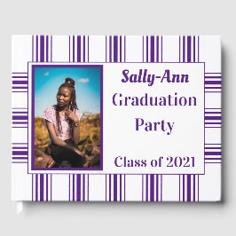 Livro De Visitas Festa de formatura de Foto Branca Roxa