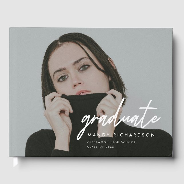 Livro De Visitas Festa de Graduação Personalizada com Roteiro de Fo (Frente)
