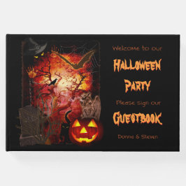 Livro De Visitas Festa de Halloween (personalizável)
