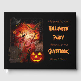 Livro De Visitas Festa de Halloween (personalizável)