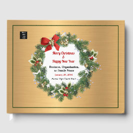 Livro De Visitas Festa de Natal da família de logotipos empresariai