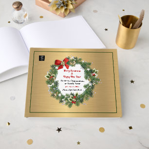 Livro De Visitas Festa de Natal da família de logotipos empresariai