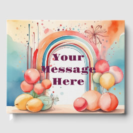 Livro De Visitas Festa do Arco-Íris de Aquarela