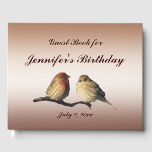 Livro De Visitas Finch Birds Festa de aniversário Guest Book