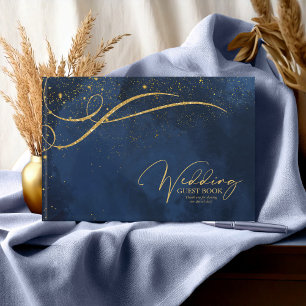 Livro De Visitas Fine Dourado Lines Abstrato Wedding ID867