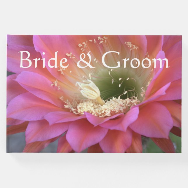 Livro De Visitas Flor de cacto rosa no deserto (Frente)