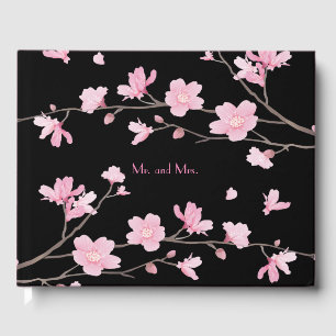 Livro De Visitas Flor de Cereja - Preto