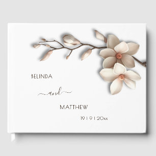Livro De Visitas Flor de Magnólia 3D Casamento