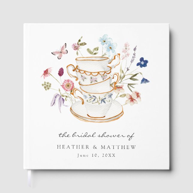 Livro De Visitas Floral Bridal Tea (Frente)