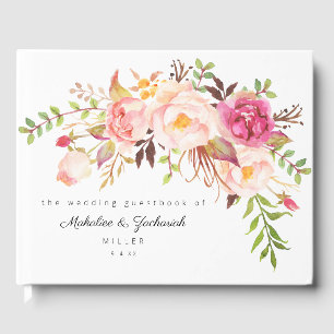 Livro De Visitas Floral de Sangue Rosa