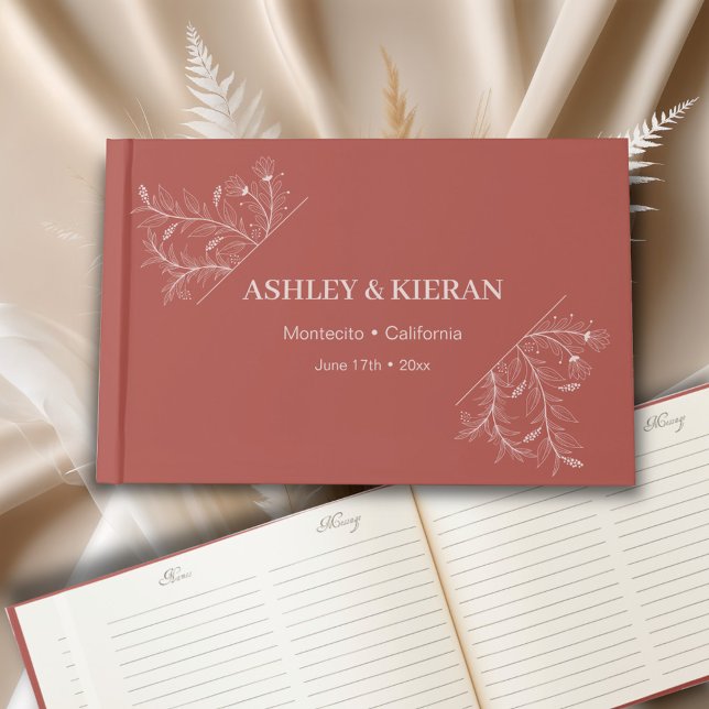 Livro De Visitas Floral Elegant Boho Wedding (Criador carregado)