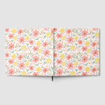 Livro de Visitas Floral em Aquarela Caprichosa