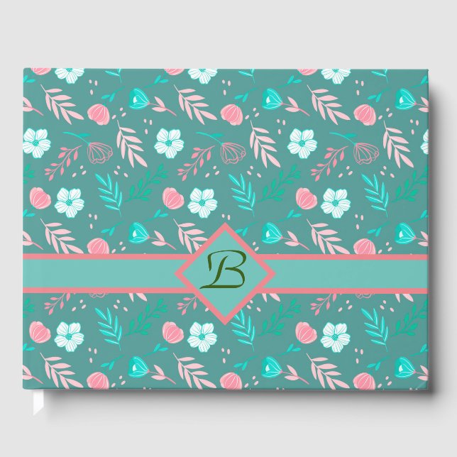 Livro De Visitas Floral Monograma (Frente)