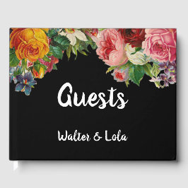 Livro De Visitas Floral Noir