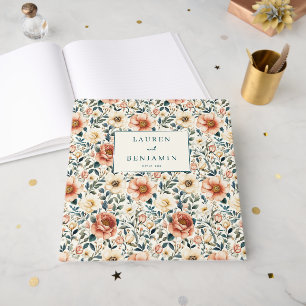 Livro De Visitas Floral Pêssego Romântico