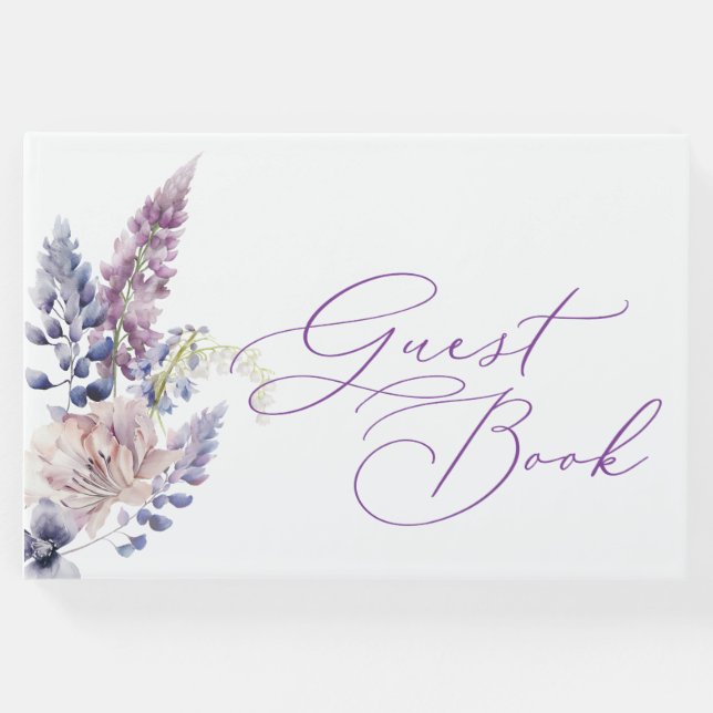 Livro de Visitas Floral Roxo + Lavanda (Frente)