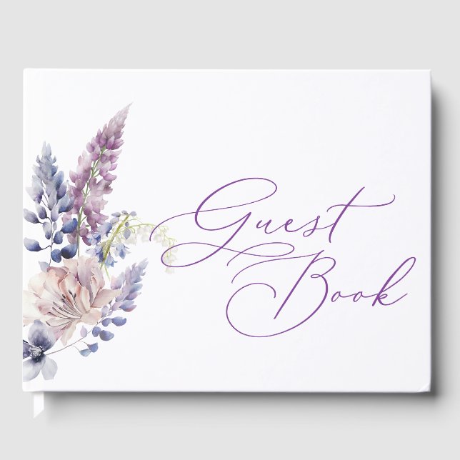 Livro de Visitas Floral Roxo + Lavanda (Frente)