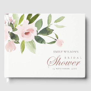 LIVRO DE VISITAS FLORAL SUTILE ROSA SUAVE NOIVA CHUVA
