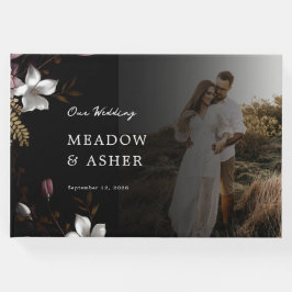 Livro De Visitas Florence Dark Floral e Photo Wedding