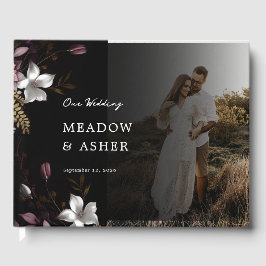 Livro De Visitas Florence Dark Floral e Photo Wedding